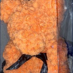 Orange Rose Bear