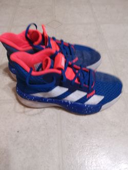 Adidas Boys Pro Blue Mid Top Lace Up Basketball Shoe Size 4.5s
