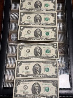 Nice 👍!! Six $2 Bills – Series 2017A – Two Consecutive Sets !