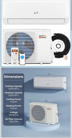 Mini Split Air Conditioner with Heat Pump 9000 BTU