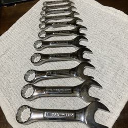 Craftsman  Stubby Combination Wrench Set 12pts, VV-series, 11PCs, 3/8”-1” USA-NOS