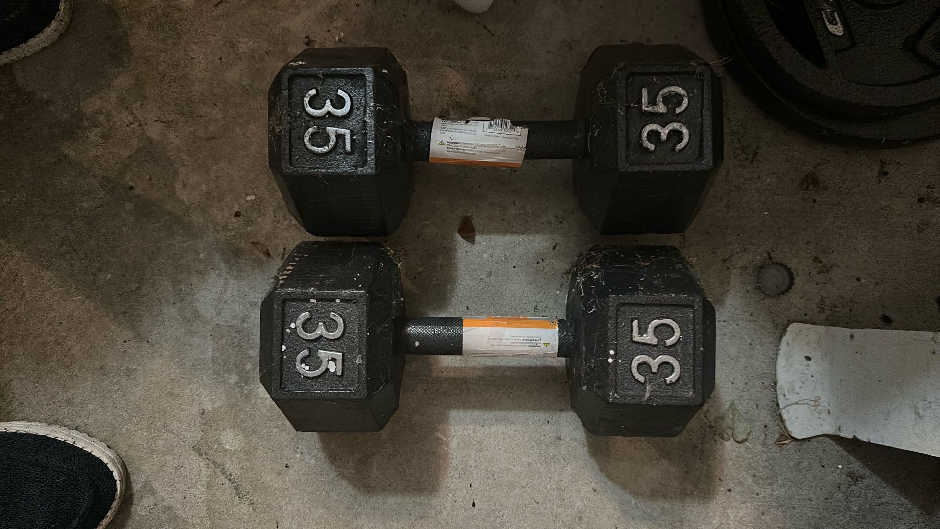Pair 35 Lb Dumbbells.
