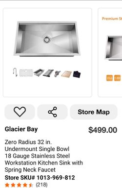 32 in. Undermount Single Bowl 18 Gauge Stainless Steel Workstation Kitchen Sink with Spring Neck Faucet