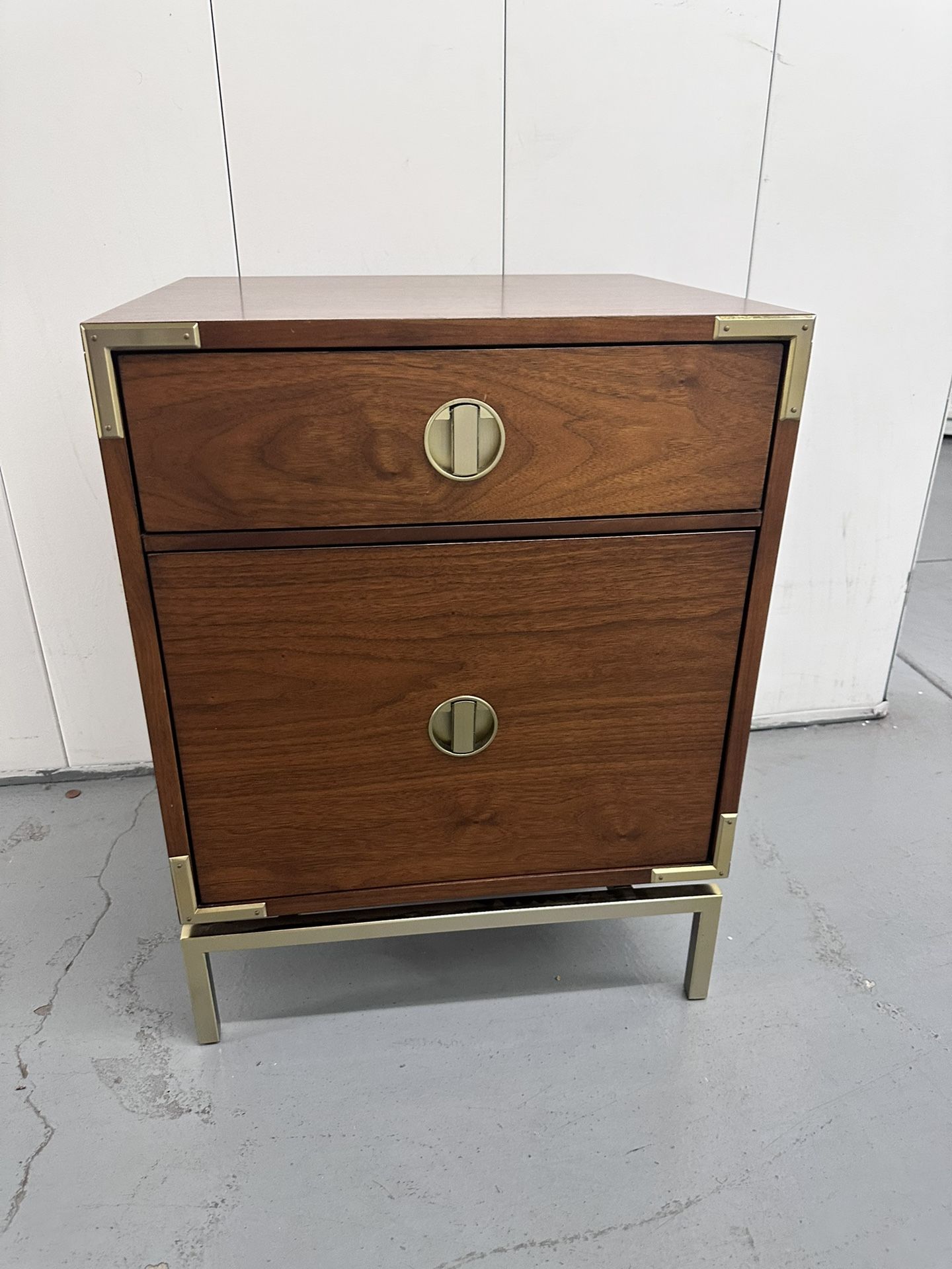 West Elm Malone Campaign Nightstand - Walnut