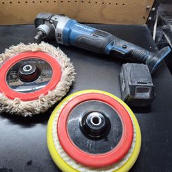 Hercules 20v Rotary Polisher Set With 5Ah Battery, Wool Pad, Polishing Pad, Backing Plates