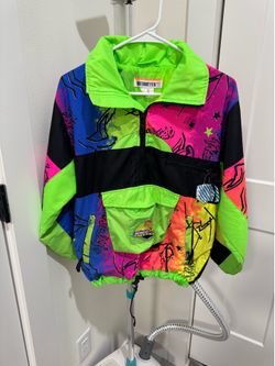 Vintage Obermeyer Airborn Neon Colorblock Windbreaker Jacket – Juniors Size 10