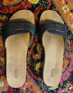 Navy Blue Size 8 1970’s Style Dr. Scholl’s Sandals