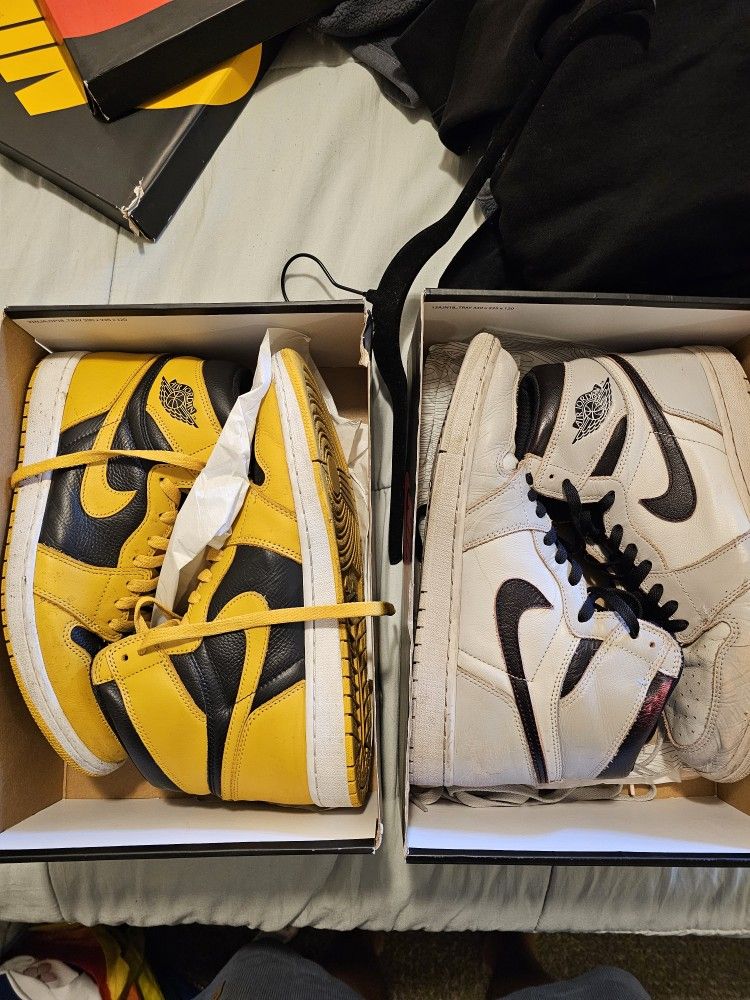 Size 11 Nyc to Paris, Pollen Aj1 Air Jordan 1 Nike Adidas High Top New Balance Sneakers Steal Used