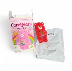 Pop Mart Care Bears Colorful Hugs Figures Always There Bear Flocked Vinyl Mystery Box Open