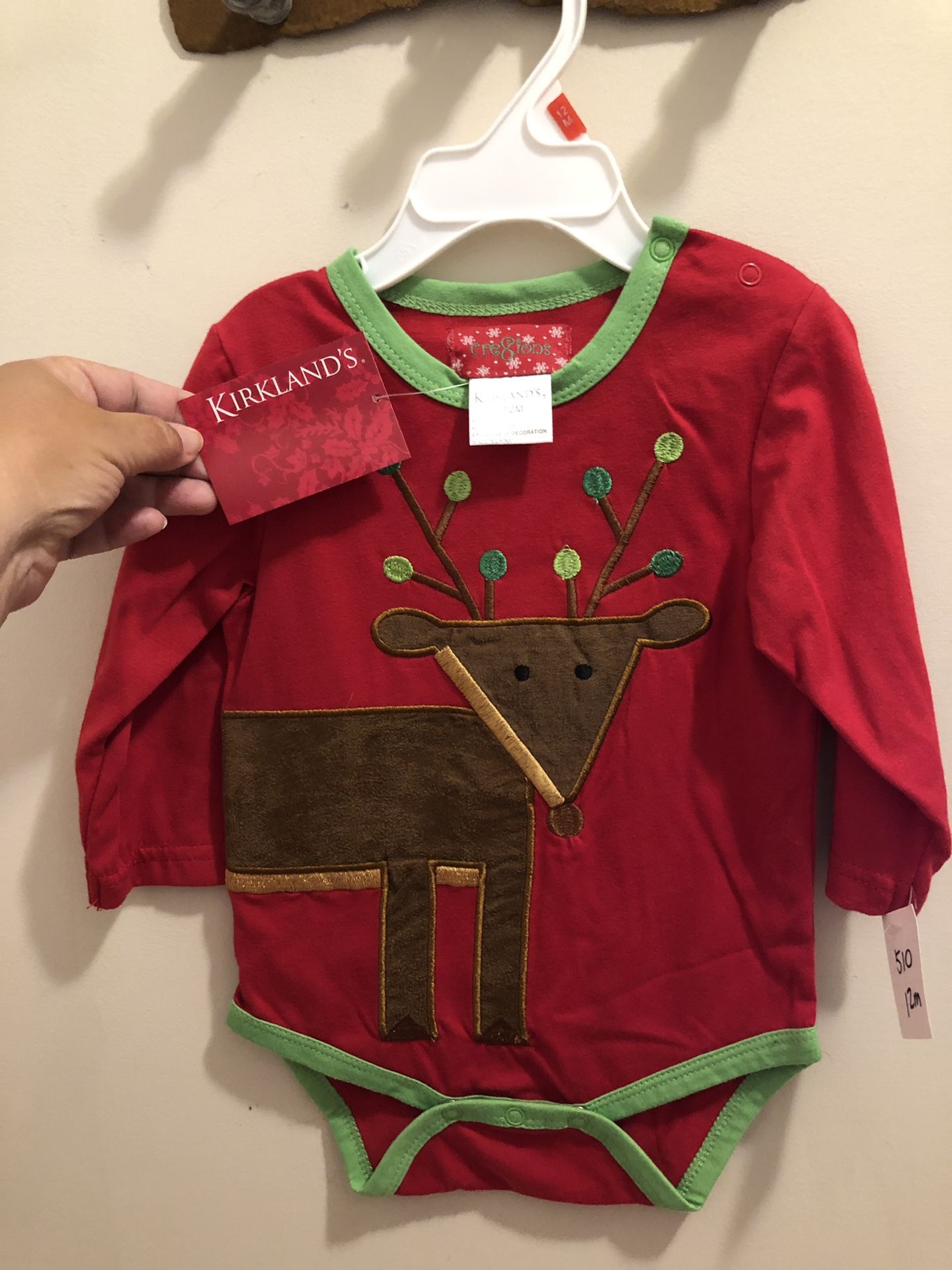 Kirkland New Reindeer onesie size 12M