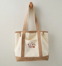 American Eagle AE Snoopy Woodstock Off-Duty Fall Pumpkin Sweater Tote Bag NWT