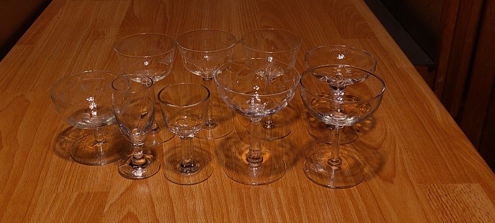 Set Of Antique Drinking Glasses