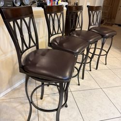 set of 4 new brown seat cover cushion metal bar stool swivel sturdy 