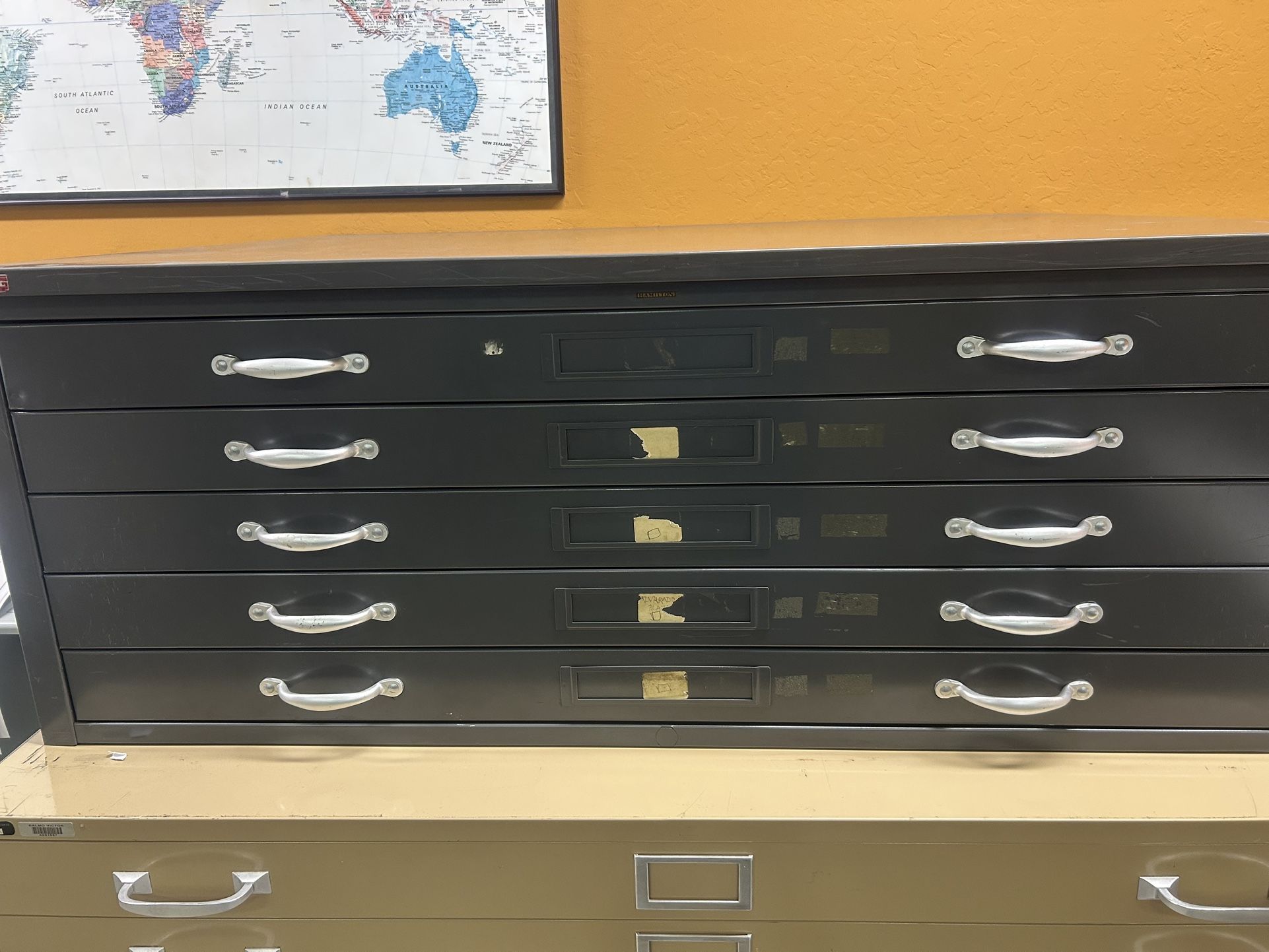 Black Flat File Cabinet