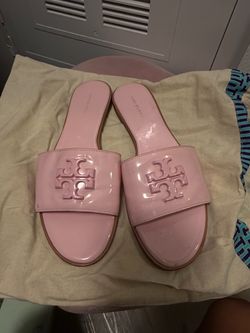 Tory Burch Pink Patent Leather Slide Sandals