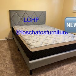 Full size bed frame and mattress