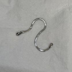 Thin Silver snake chain bracelet (10)79
