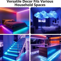 32.8FT Outdoor Led Strip Lights Waterproof, IP67 Waterproof Smart Light Strips with App Voice Remote Control, Music Sync Color Changing Exterior Led L