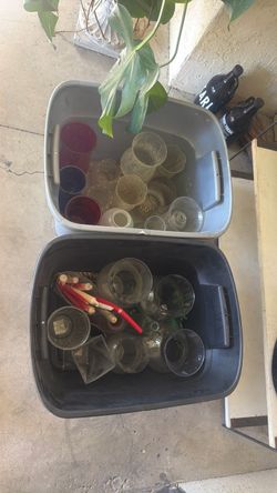 22 glass flower vases for $8