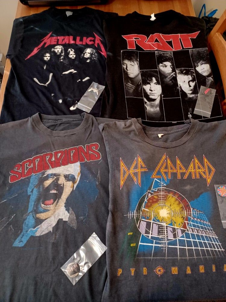 Genuine Original Vintage 80's Rock Band Concert/ Tour Shirts Lot 