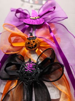 Halloween Ribbon Bow Decorations Set of 3