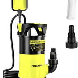 NEW-Submersible Water Pump 1HP 5300GPH High Flow Clean/Dirty Water Transfer Pump with Automatic Float Switch,26FT Long Cord,Sump Pump for Pool, Pond,G