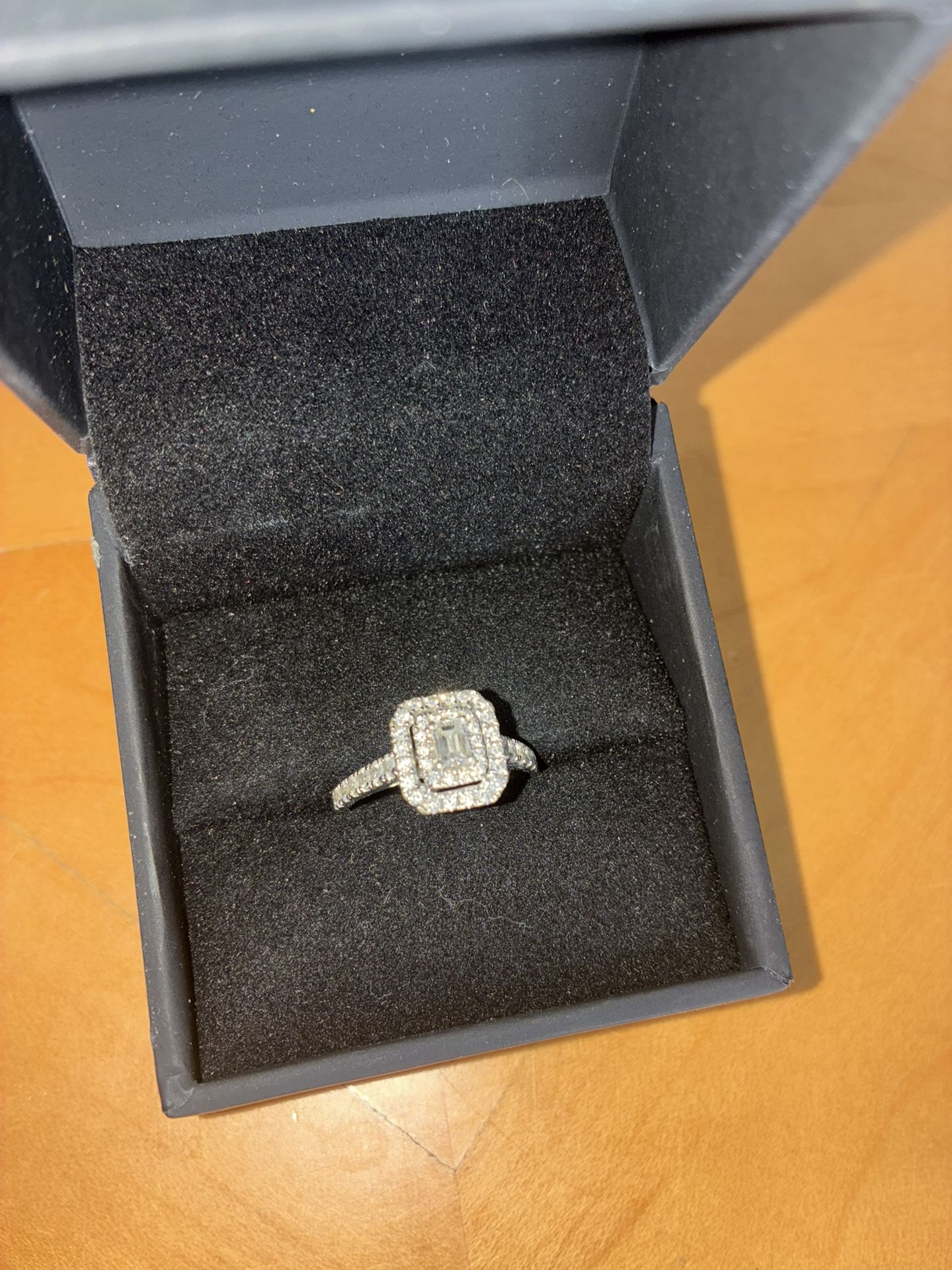1 CT T.W. Emerald Engagement Ring
