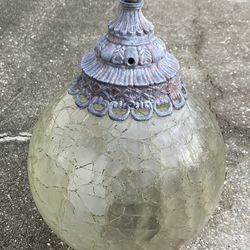 Vintage Crackle Glass Lamp Globe 