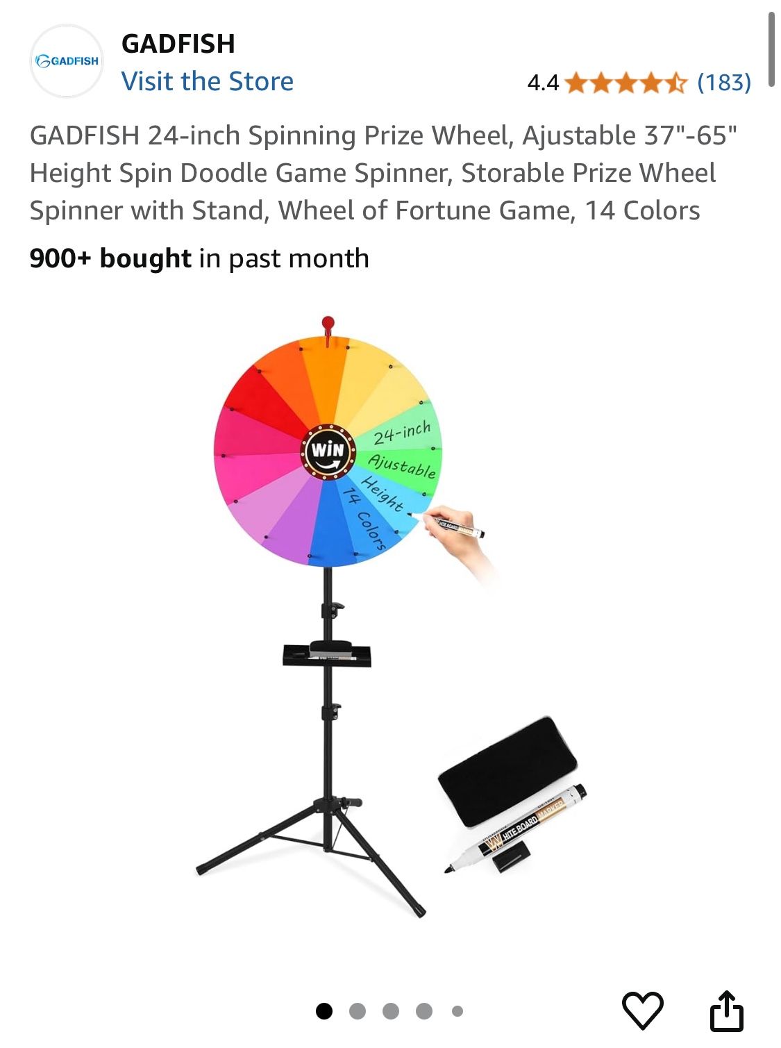 GADFISH New Spinning Adjustable Prize Wheel