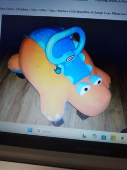 Vtg Rare Little Tykes Blue/Orange Pillow Racer Dinosaur