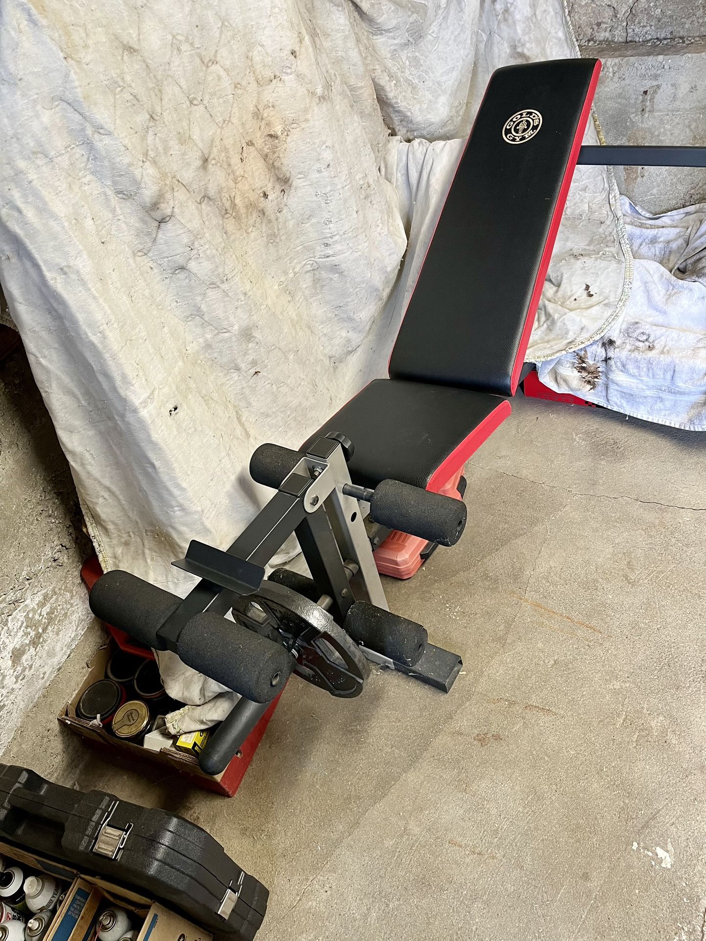 Weight Bench / Barbell / Tricep Bar Set.!.