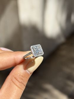 Princess pave diamond engagement ring