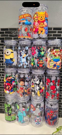 Disney cartoon character cups and custom