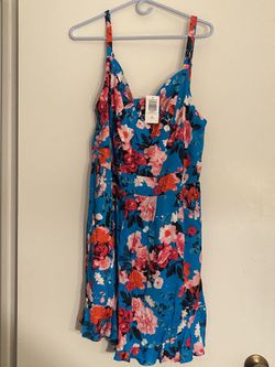 Torrid Romper Blue And Pink Floral, 1
