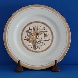 Vintage Himark Japan The Art Of Chokin 8" Decorative Plate Daffodils & Hummingbird 