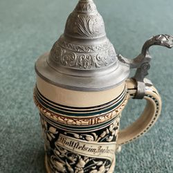Vintage Pewter Lid German Stein