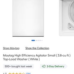 3.8-cu ft High Efficiency Agitator Top-Load Washer ( White )