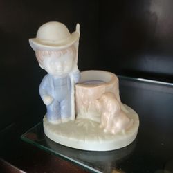 Little Luvkins porcelain figurine and votive candle holder