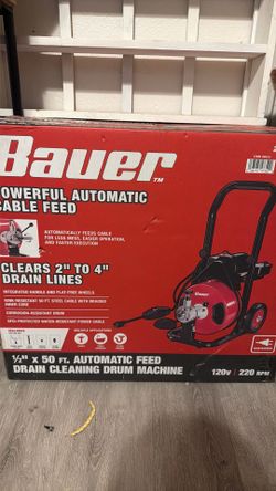 Bauer 1/2" x 50 Ft Drain Cleaning Drum Machine