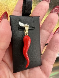 14k RED HORN CHARM