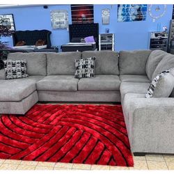 Ballinasloe Platinum / Smoke RAF Sectional /couch /Living room set