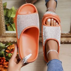 Summer Best Seller | Luxury Rhinestone Slippers | No Rubbing | Super Comfortable