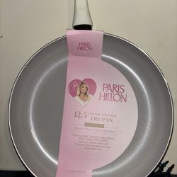 Paris Hilton 12.5 Inch White Ceramic Nonstick Frying Pa
