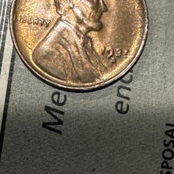 1935 S Mint Wheat Penny With Off Center Date And Missing Lettering
