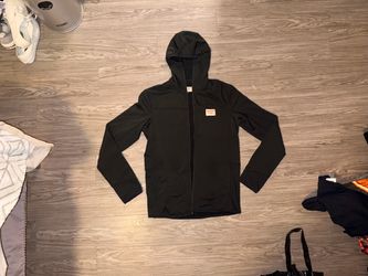 Seager Grit Company Grid Fleece Jacket Mens Large Black Full Zip Hooded