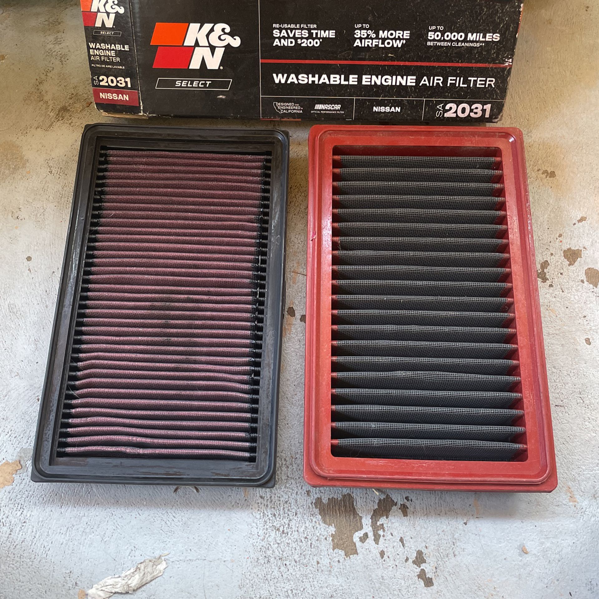 K&N High Flow Panel Air Filters 