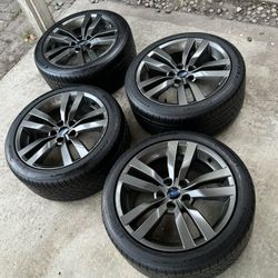 Set of 245/40R18 Continental Contact Tires on Subaru WRX Rims