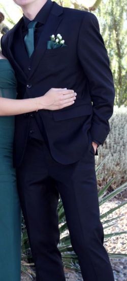 Black young men’s suit - prom, wedding, funeral, event