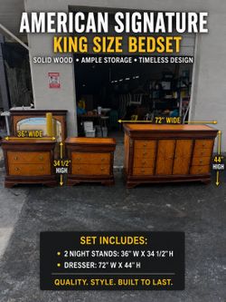 🔥 American Signature King Size Bedroom Set 🔥 delivery 🚚