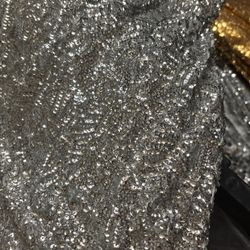 4 Yards Silver Sequin Fabric
